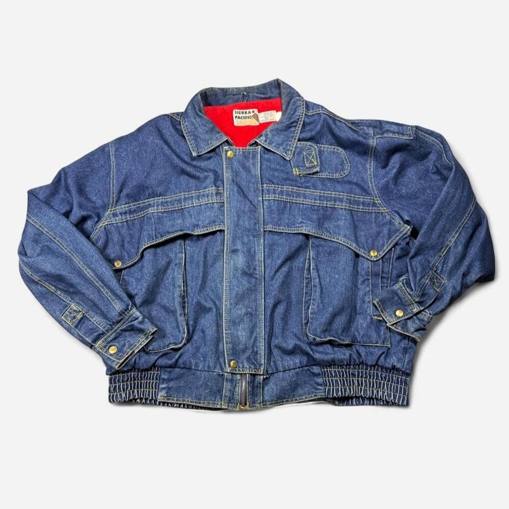 Vintage 90s utility bomber denim jacket 3xl